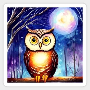 Owl in the Moonlight Sticker